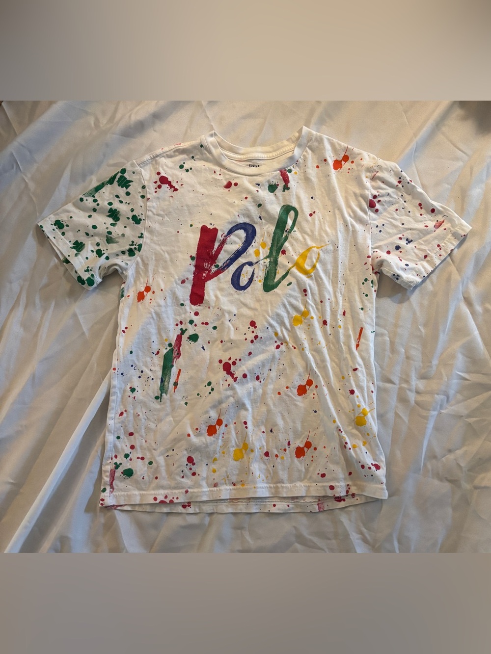 Boys Polo Ralph Lauren Classic Fit Logo Paint-Splatter T-Shirt Paint Splatter Sh